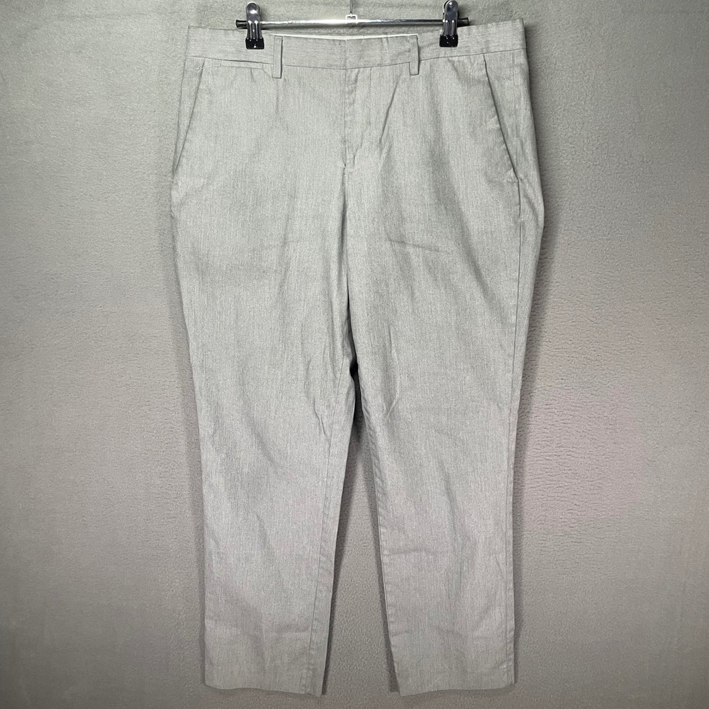 Express Photographer Pants Mens 32x30 Gray Slim‎ Dress Stretch Flat Front Flaw